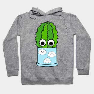 Cute Cactus Design #225: Chunky Cactus In Cute Cloudy Pot Hoodie